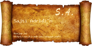 Sajti Adrián névjegykártya
